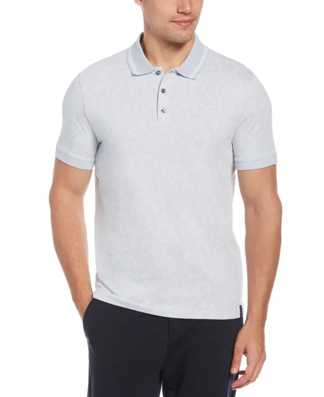 Big & Tall Pima Cotton Blend Ditsy Floral Print Polo made by Perry Ellis