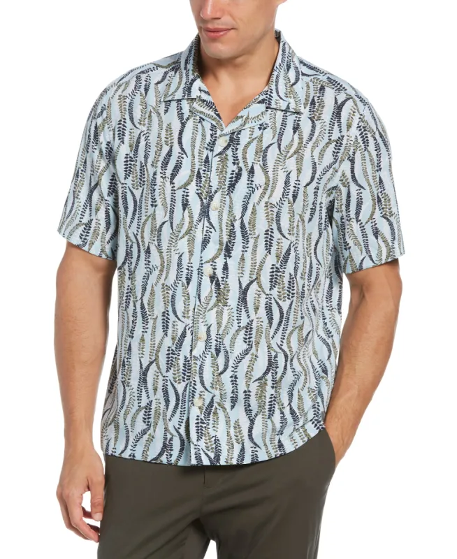 Multi-Leaf Print Camp Collar Soft Shirt sold by Perry Ellis