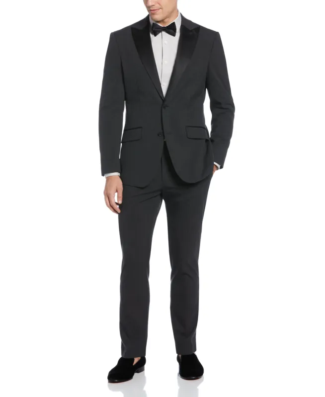 Slim Fit Charcoal Heather Contrast Tuxedo made by Perry Ellis