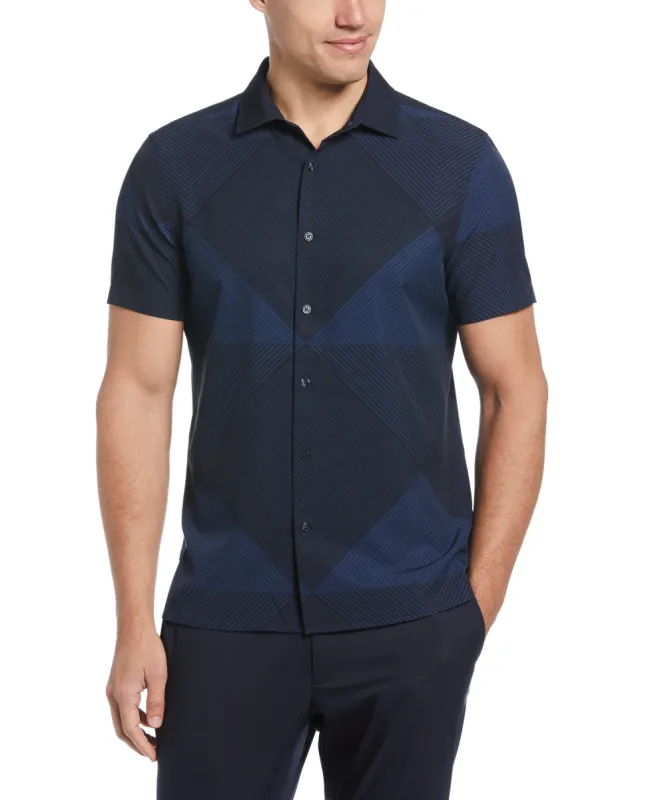Slim Fit Regatta Print Stretch Shirt made by Perry Ellis