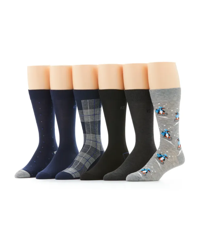 Holiday Penguin Mix 6-Pack Socks sold by Perry Ellis
