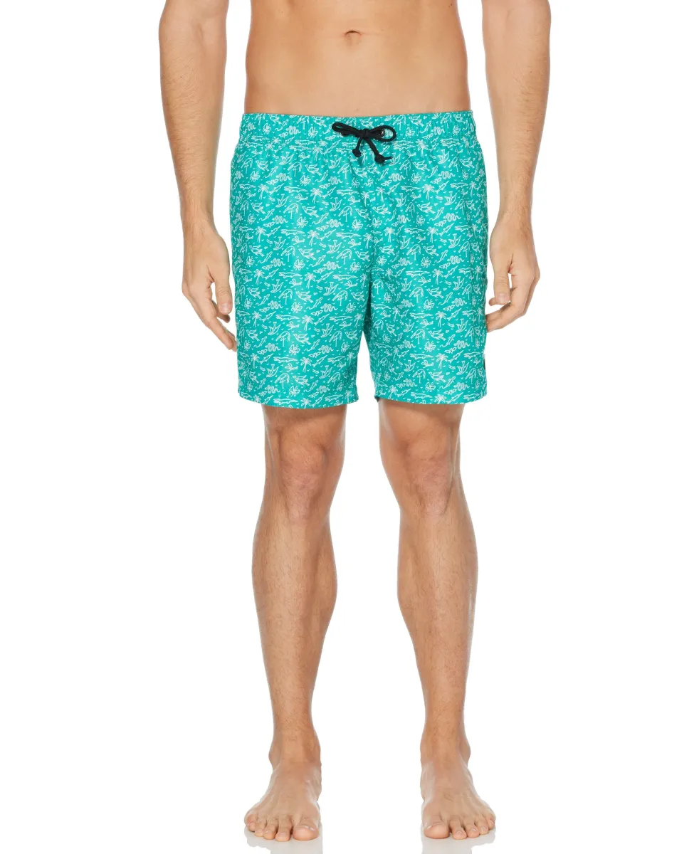 Animal Scribble Print Swim Short sold by Perry Ellis