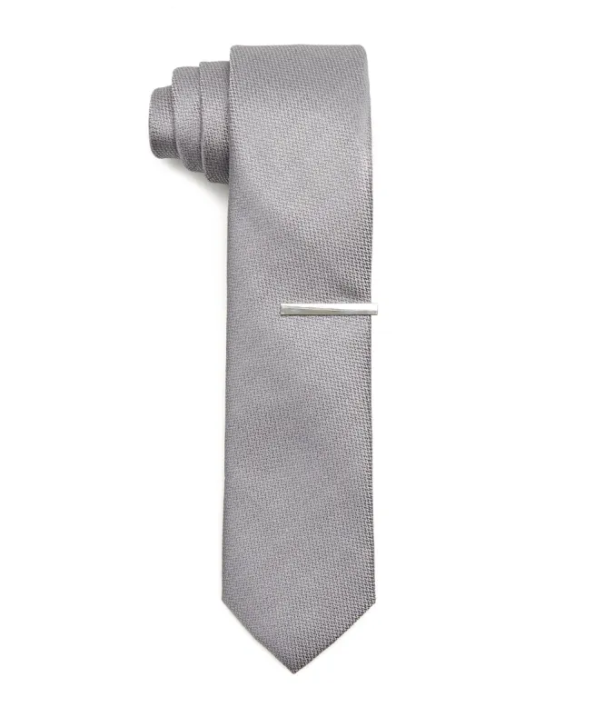 Fine Print Silver Tie sold by Perry Ellis