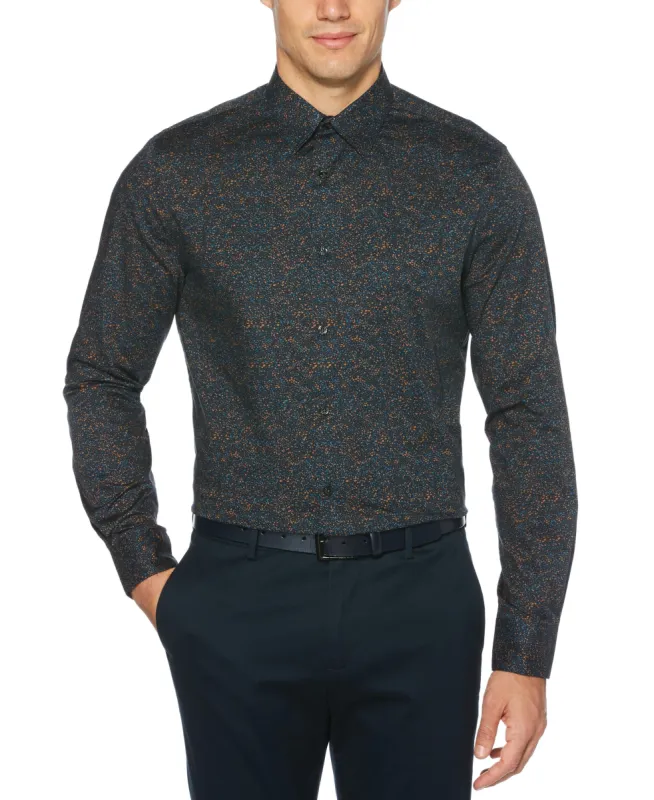 Multi-Color Speckle Print Stretch Shirt sold by Perry Ellis