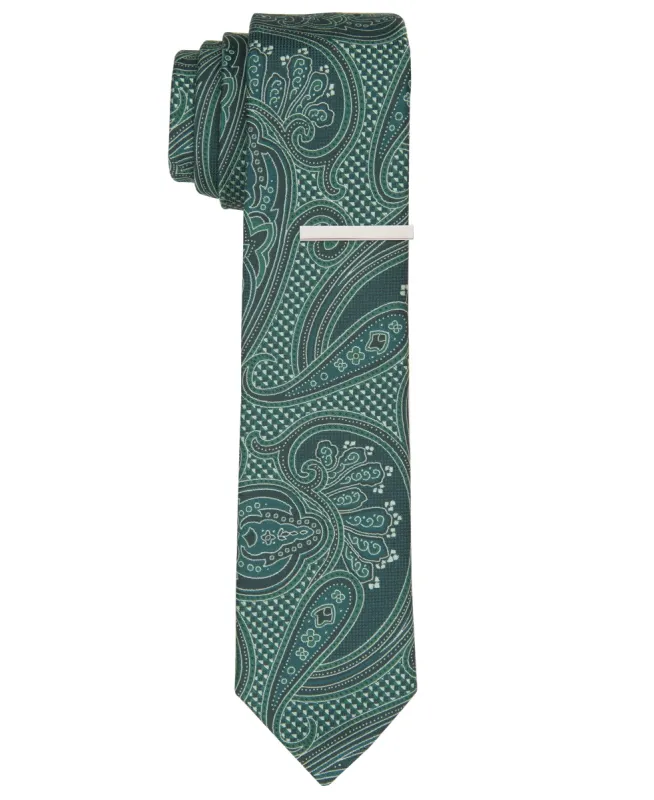 Tibbets Paisley Green Tie sold by Perry Ellis
