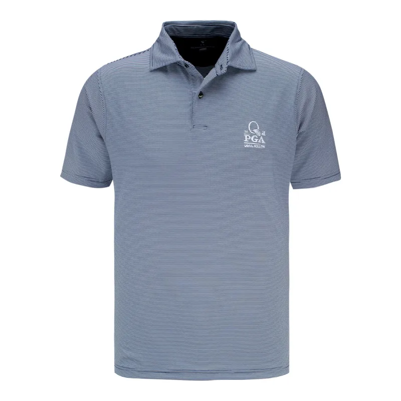 Fairway and Greene 2025 PGA Championship Mini Stripe Polo in Marine sold by PGA Tour