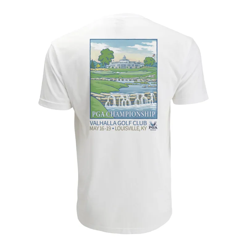 Imperial 2024 PGA Championship X Lee Wybranski Poster T-Shirt in White made by PGA Tour
