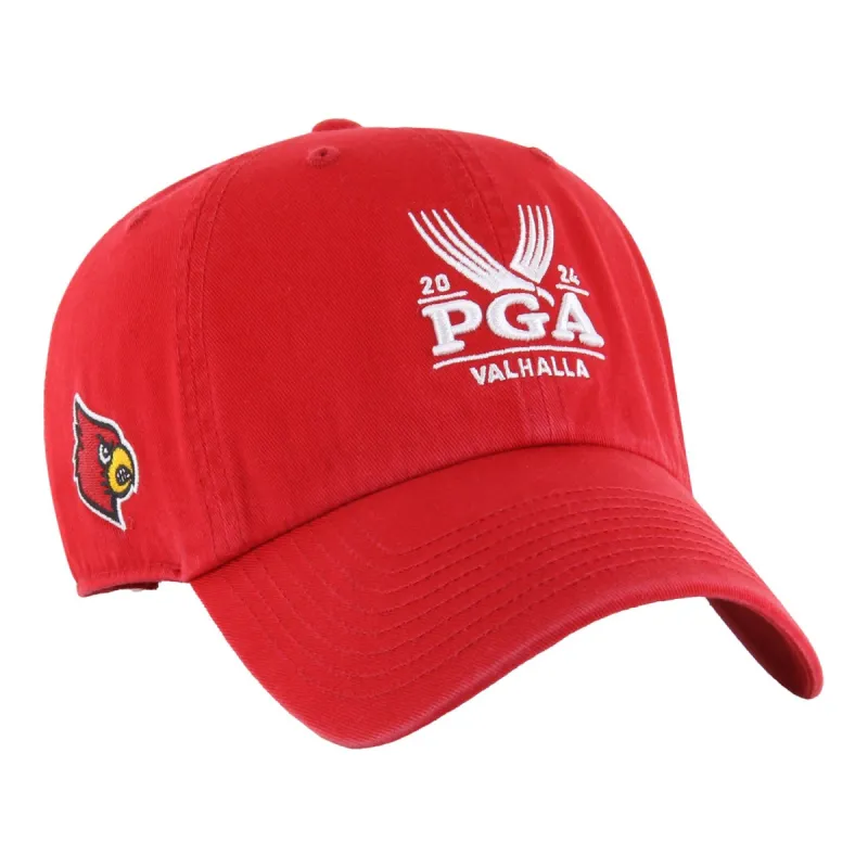 '47 Brand 2024 PGA Championship University of Louisville Adjustable Cotton Hat in Red sold by PGA Tour