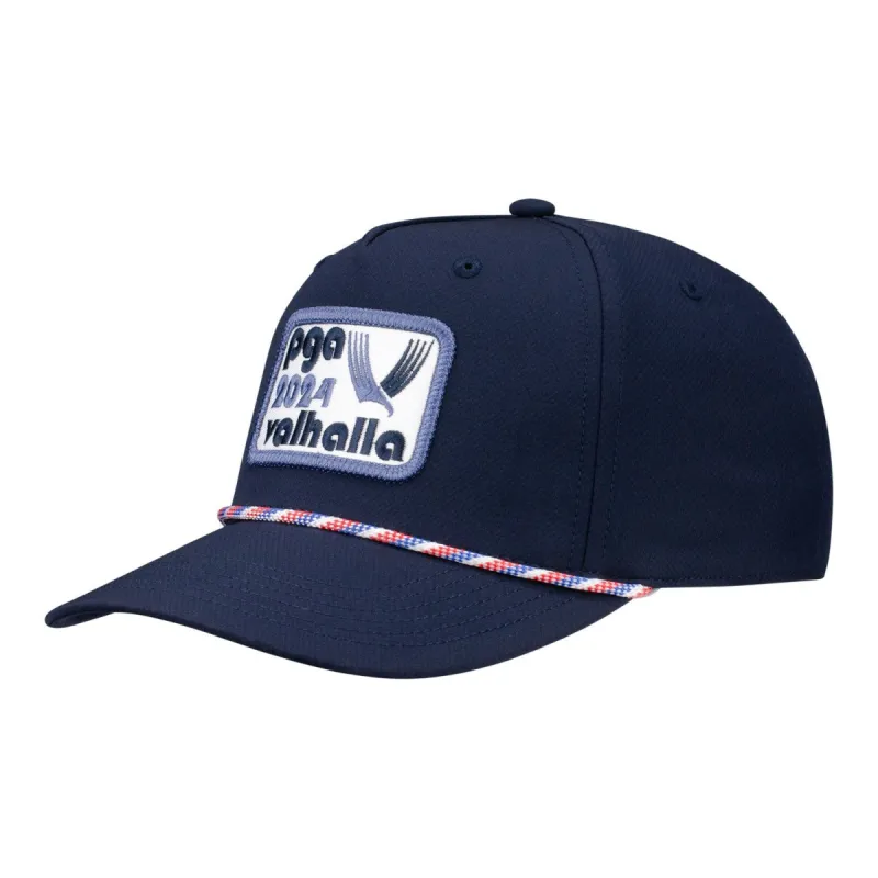 Ahead 2024 PGA Championship Aerosphere Tech Rope Hat in Navy sold by PGA Tour