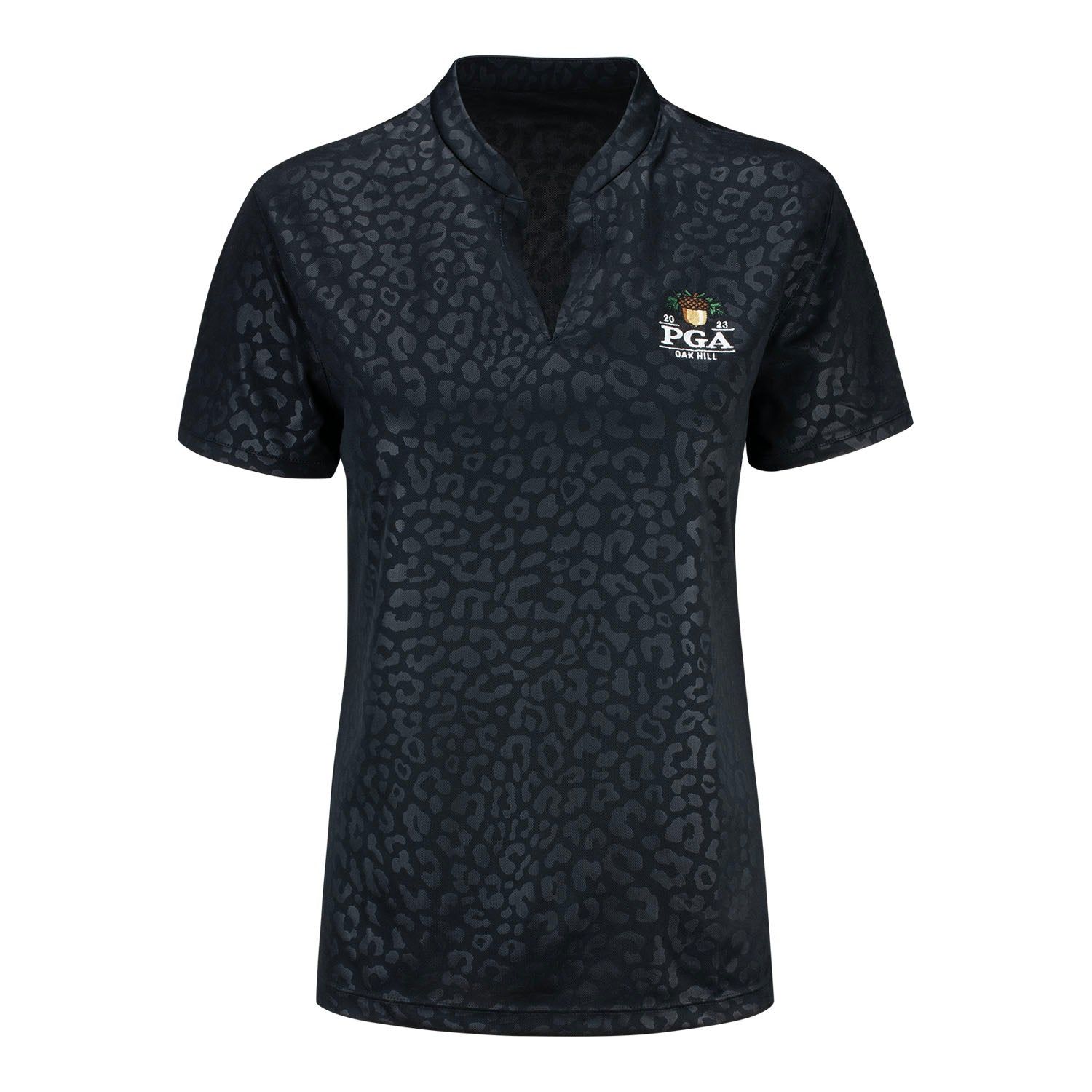 Nike 2023 PGA Championship Womens Black V-Neck Polo sold by PGA Tour