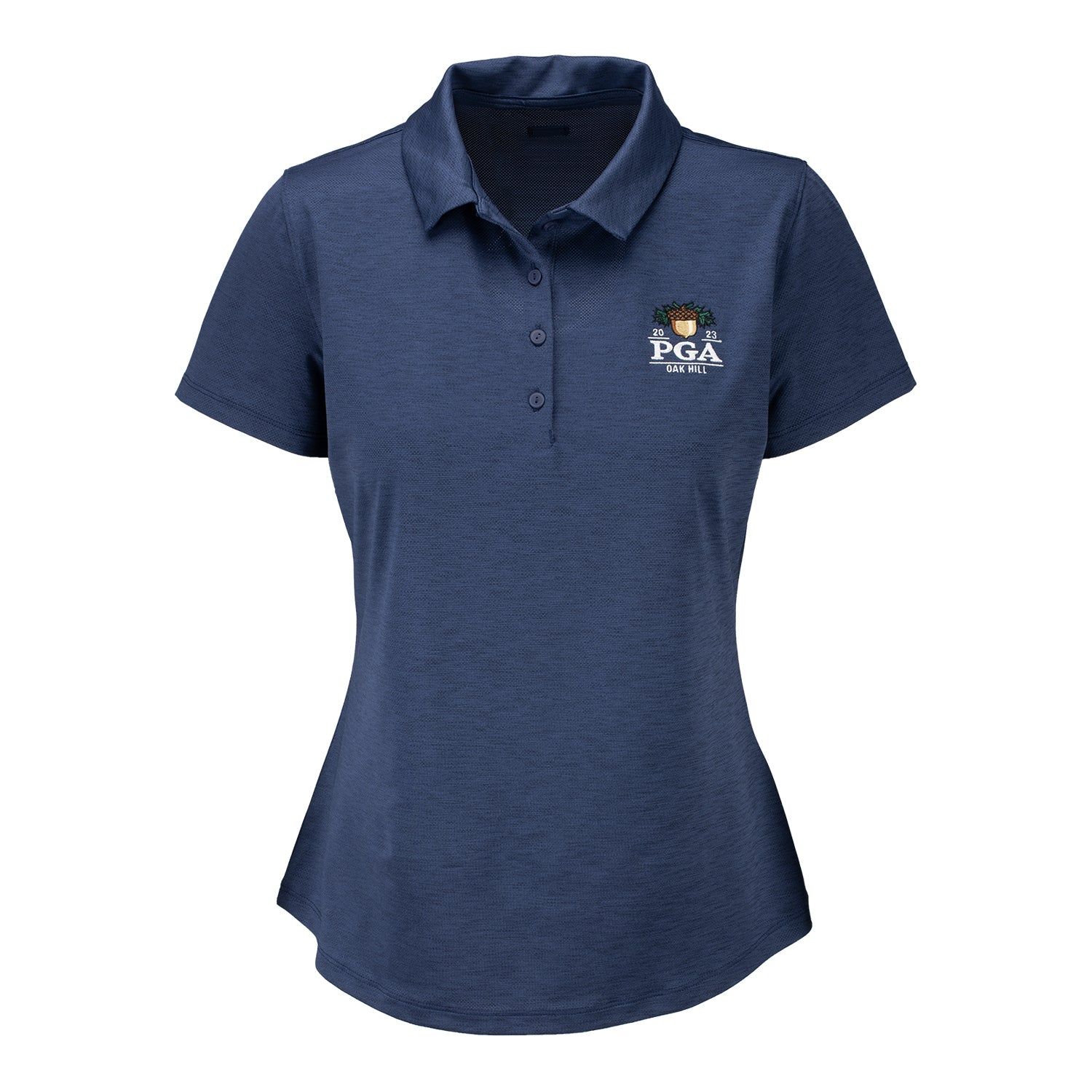 Under Armour 2023 PGA Championship Women's Playoff Heather Polo in Navy sold by PGA Tour