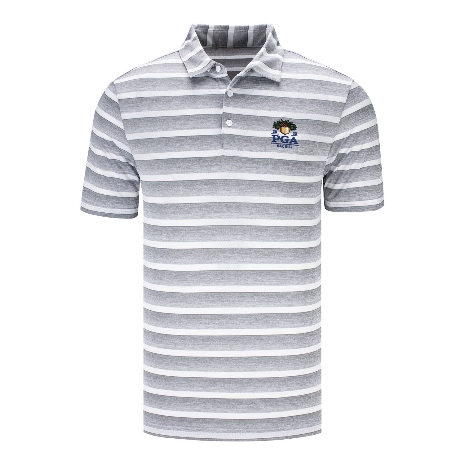Adidas 2023 PGA Championship 2 Color Stripe Polo sold by PGA Tour