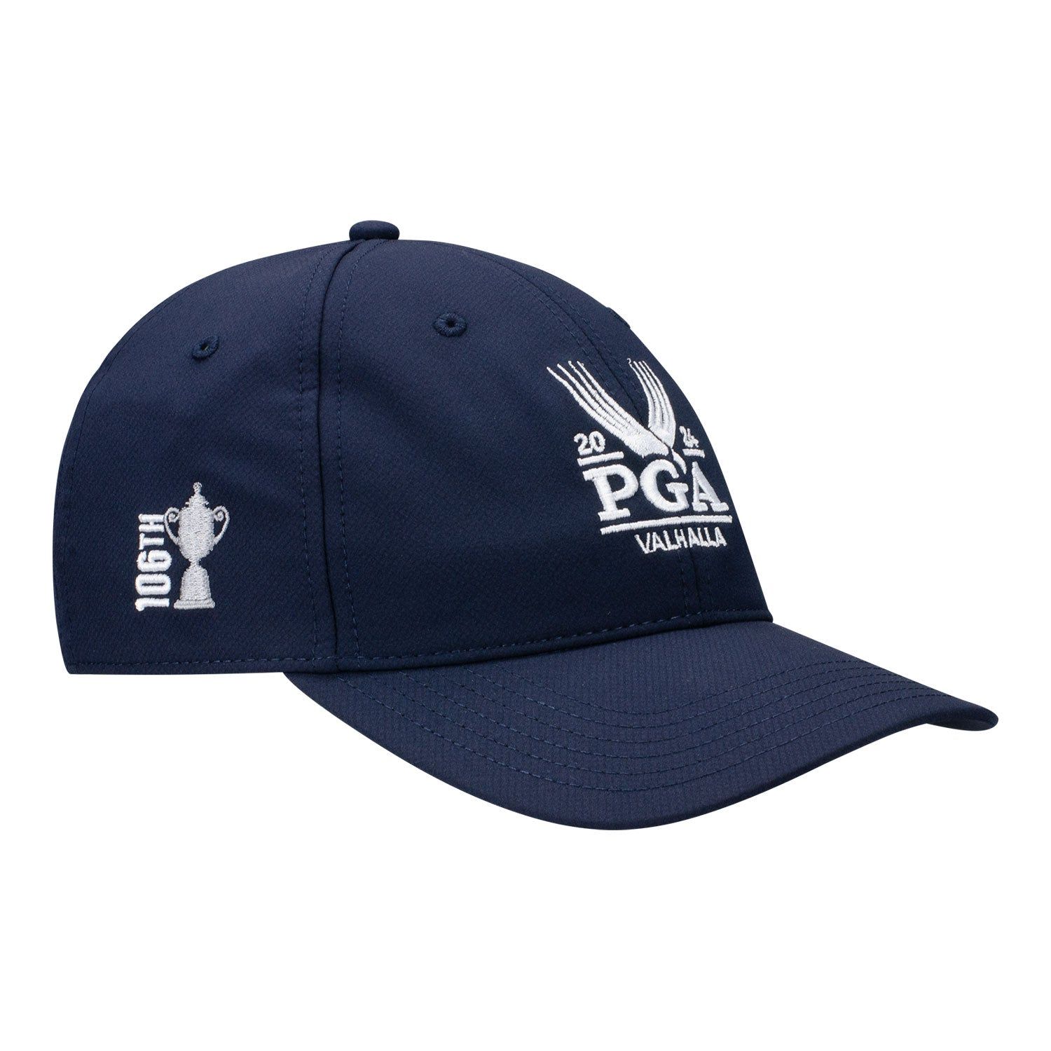 Ahead 2024 PGA Championship Ultimate Fit Unstructured Adjustable Hat in Navy sold by PGA Tour