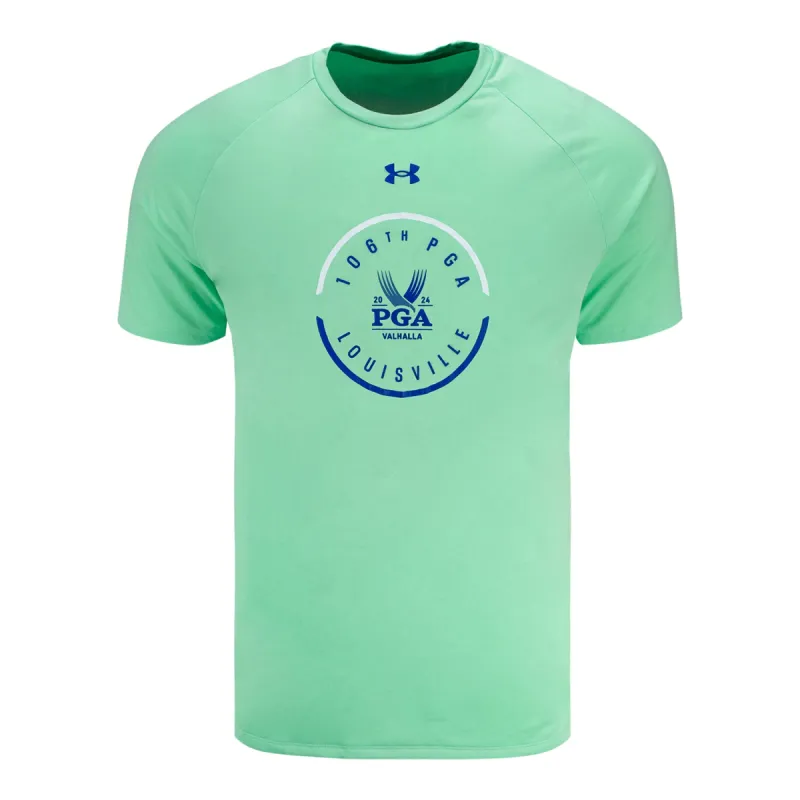 Under Armour 2024 PGA Championship 106th PGA Circle Performance T-Shirt in Light Green sold by PGA Tour