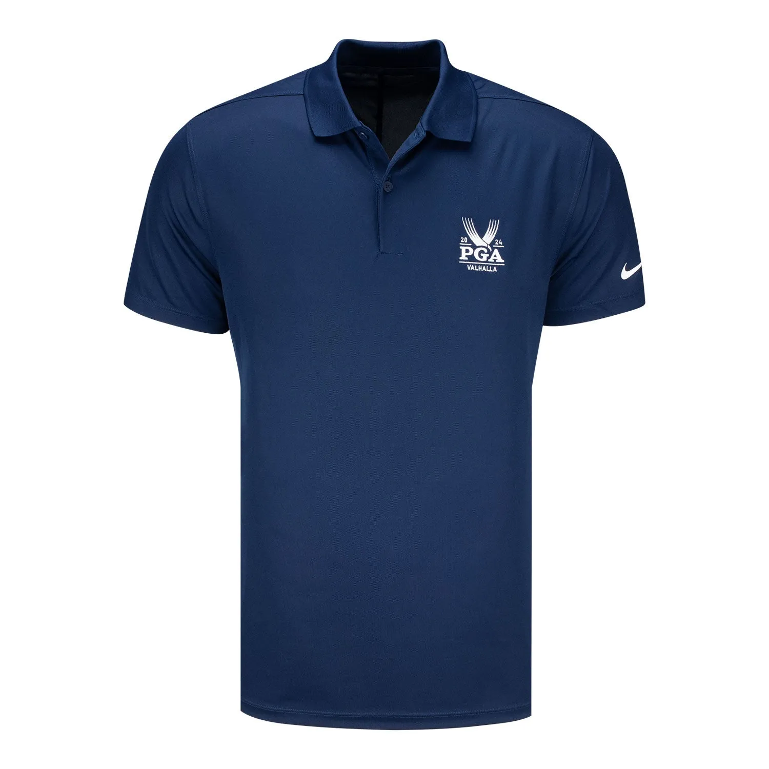 Nike 2024 PGA Championship Victory Solid Polo in Navy sold by PGA Tour