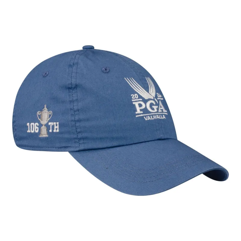 Ahead 2024 PGA Championship Shawmut Unstructured Cotton Hat in Cadet Blue made by PGA Tour