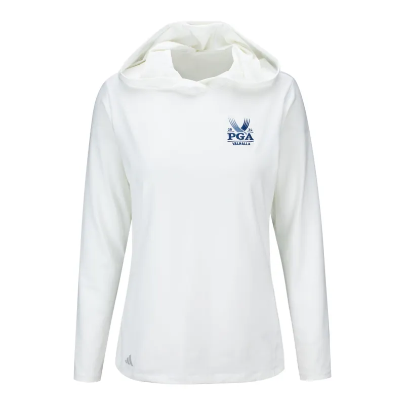 Adidas 2024 PGA Championship Ladies Performance Hoodie in White sold by PGA Tour