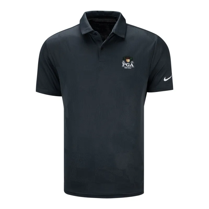 Nike 2023 PGA Championship Jacquard Tour Polo in Black sold by PGA Tour