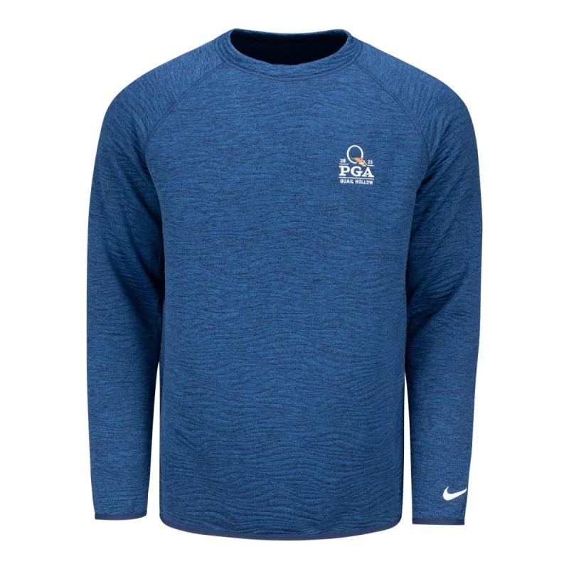 Nike 2025 PGA Championship Tour Quilted Crewneck Pullover in Midnight Navy made by Nike