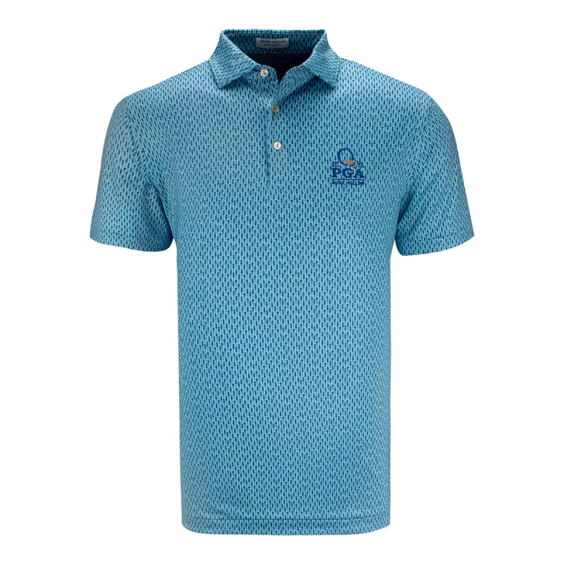 Peter Millar 2025 PGA Championship Lavender Fields Polo in Cyan sold by PGA Tour