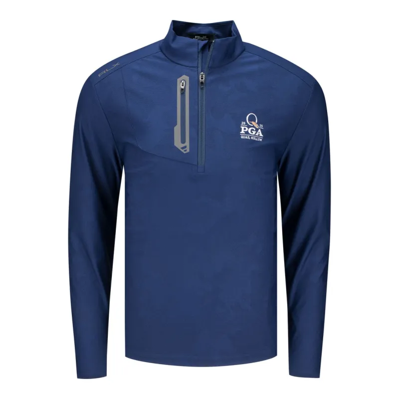 Ralph Lauren 2025 PGA Championship Performance Quarter Zip in Refined Navy Camo sold by PGA Tour