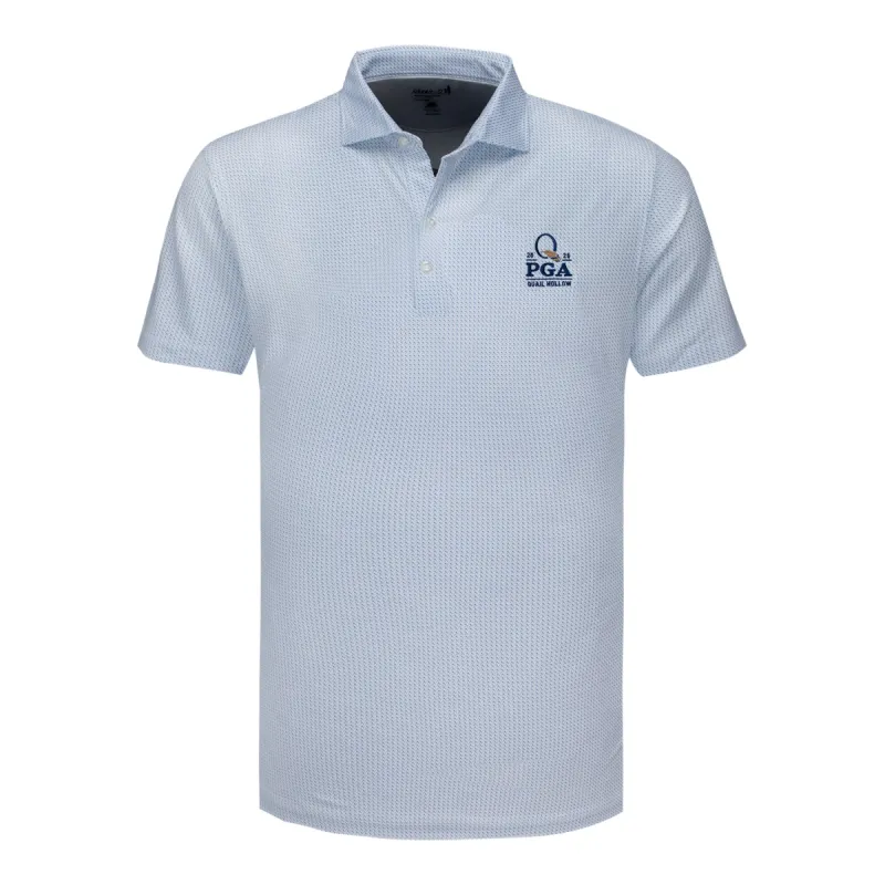 Johnnie-O 2025 PGA Championship Tee Time Polo in Breaker Blue sold by PGA Tour