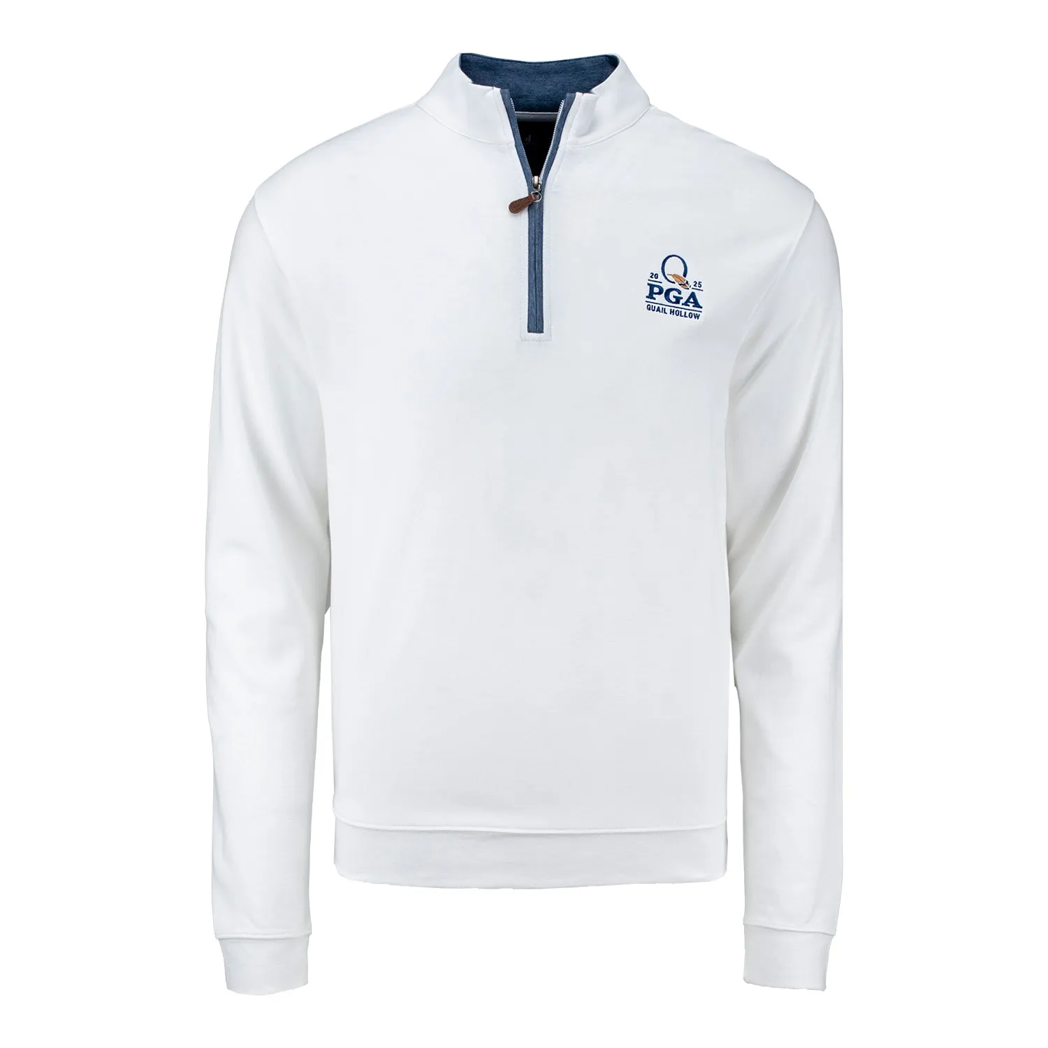 Johnnie-O 2025 PGA Championship Sully Cotton Quarter Zip in White sold by PGA Tour