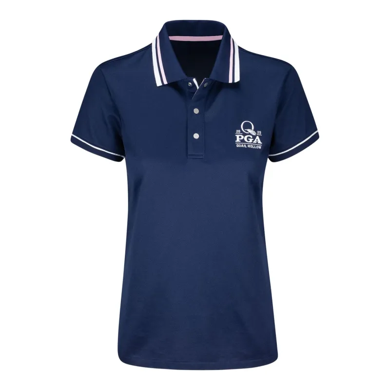 Ralph Lauren 2025 PGA Championship Women's Val Pique Polo in Refined Navy sold by PGA Tour