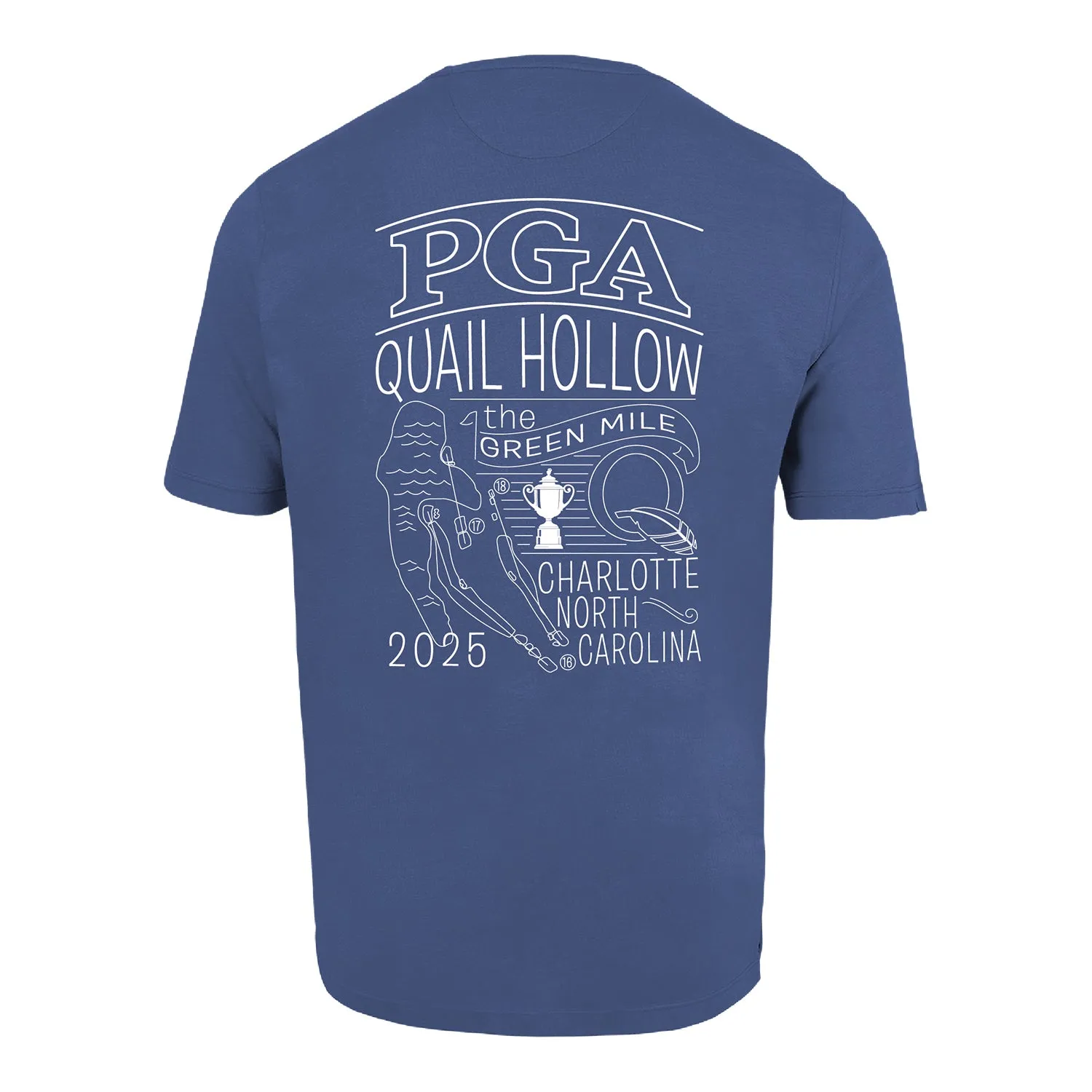 Ahead 2025 PGA Championship Green Mile T-Shirt in Oceana Blue sold by PGA Tour