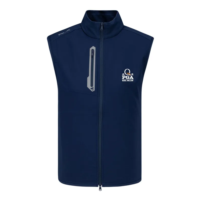 Ralph Lauren 2025 PGA Championship Tech Terry Full Zip Vest in Refined Navy sold by PGA Tour