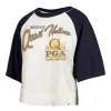 '47 Brand 2025 PGA Championship Women's Flare Raglan Crop T-Shirt in Sandstone and Atlas Blue sold by PGA Tour