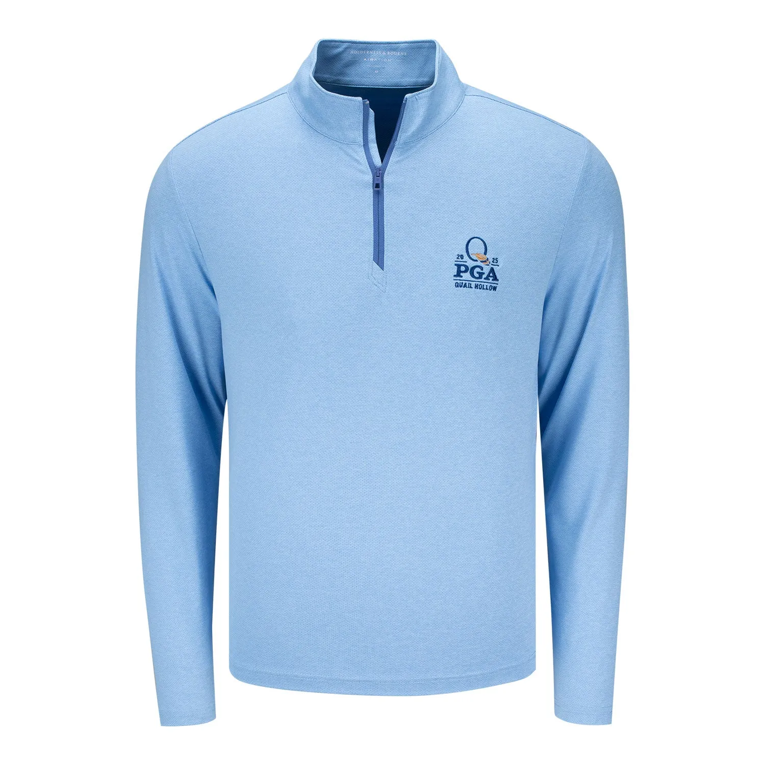 Holderness & Bourne 2025 PGA Championship Bell Performance Quarter Zip in Heather Skye Blue sold by PGA Tour