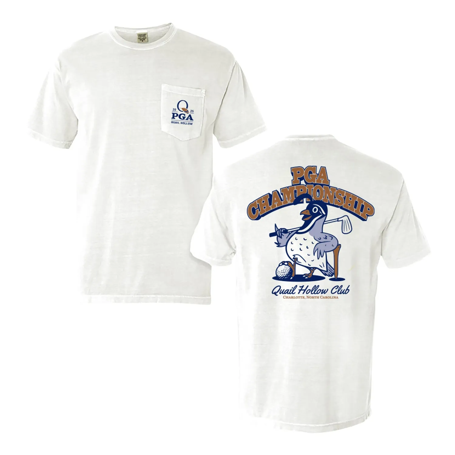 Barstool 2025 PGA Championship Quail Golfer T-Shirt in White sold by PGA Tour