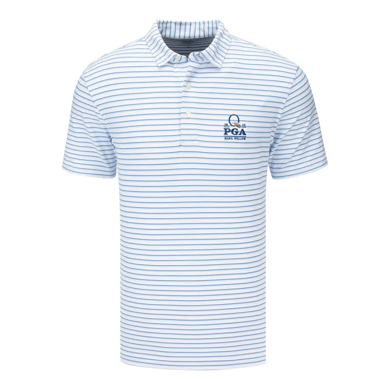 Vineyard Vines 2025 PGA Championship Palmero Polo in Club Stripe Blue sold by PGA Tour