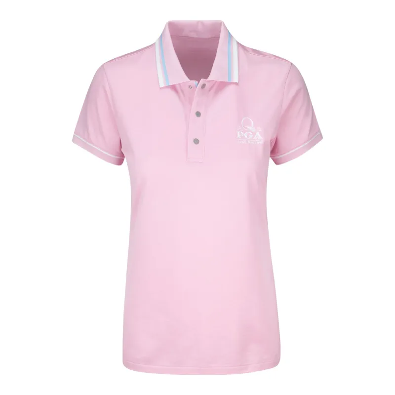 Ralph Lauren 2025 PGA Championship Women's Val Pique Polo in Garden Pink sold by PGA Tour