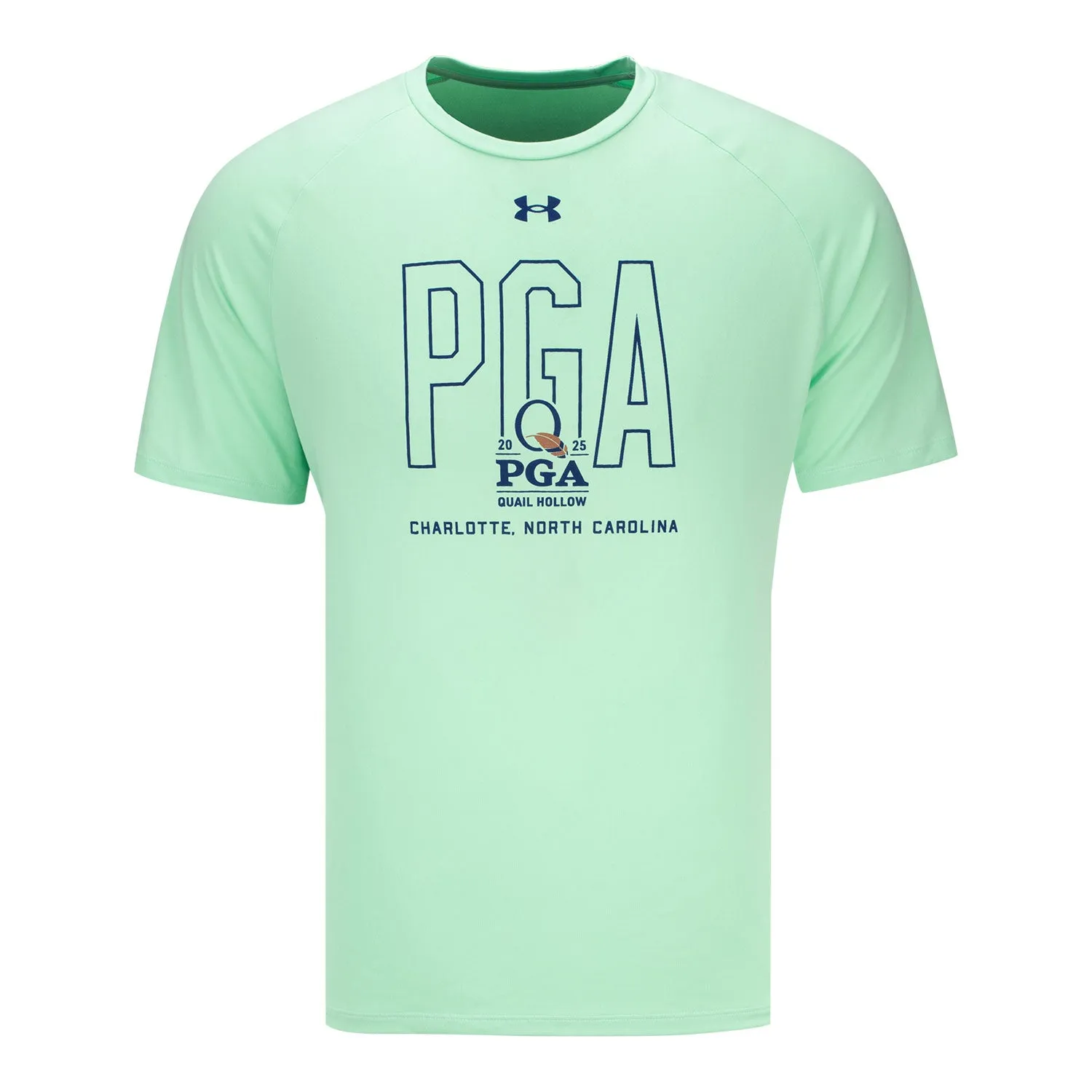 Under Armour 2025 PGA Championship Block Letters Tech T-Shirt in Aloe sold by PGA Tour