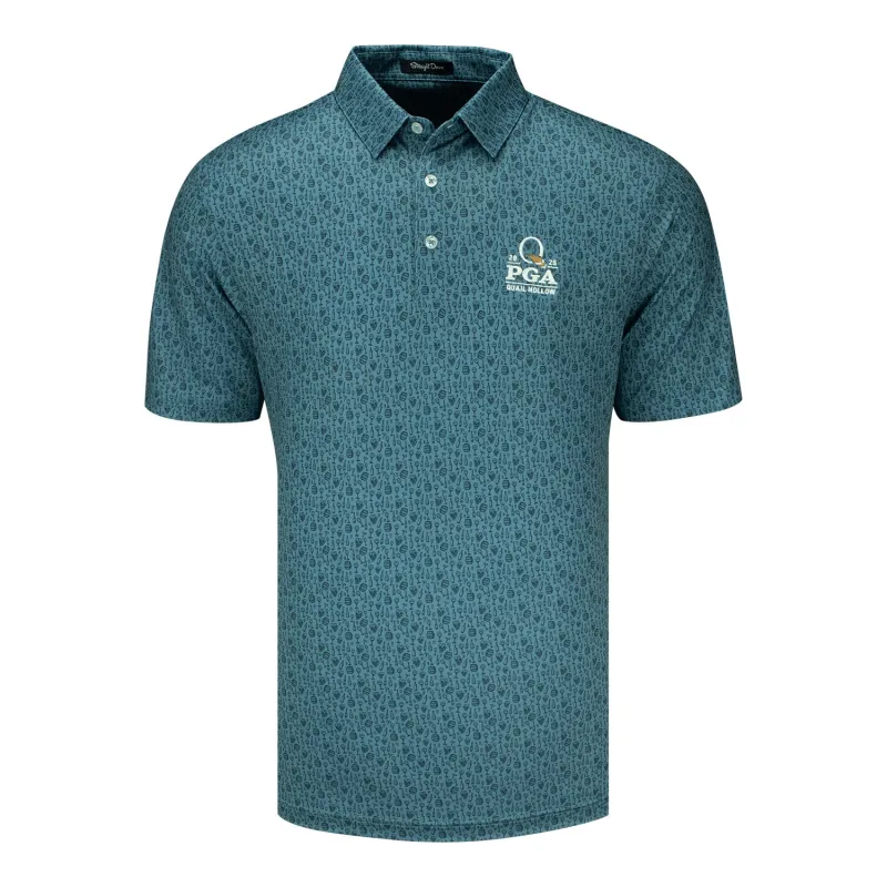 Straight Down 2025 PGA Championship American Oak Polo in Petrol sold by PGA Tour