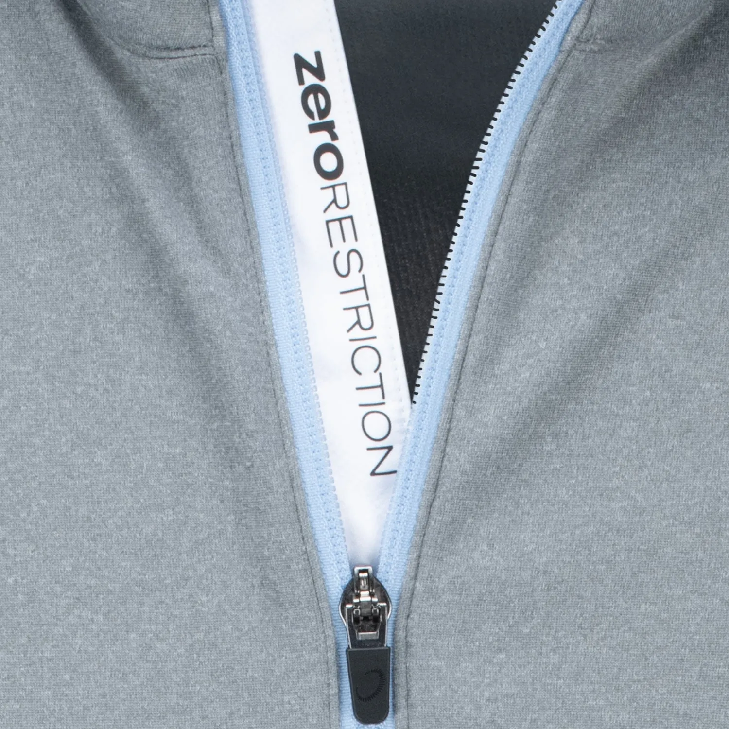 Zero Restriction 2025 PGA Championship Performance Melange Quarter Zip in Heather Grey and Sky Blue sold by PGA Tour product image thumbnail 2