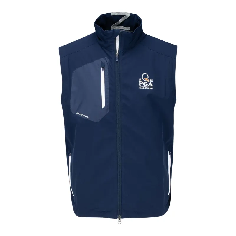 Zero Restriction 2025 PGA Championship Shell Vest in Navy sold by PGA Tour