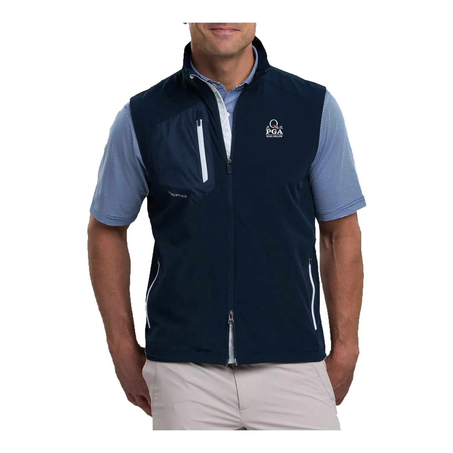 Zero Restriction 2025 PGA Championship Shell Vest in Navy sold by PGA Tour product image thumbnail 3