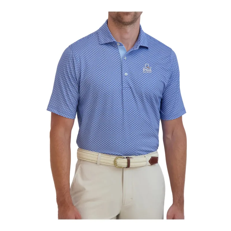 Fairway & Greene 2025 PGA Championship Palmetto Print Polo in True Blue sold by PGA Tour