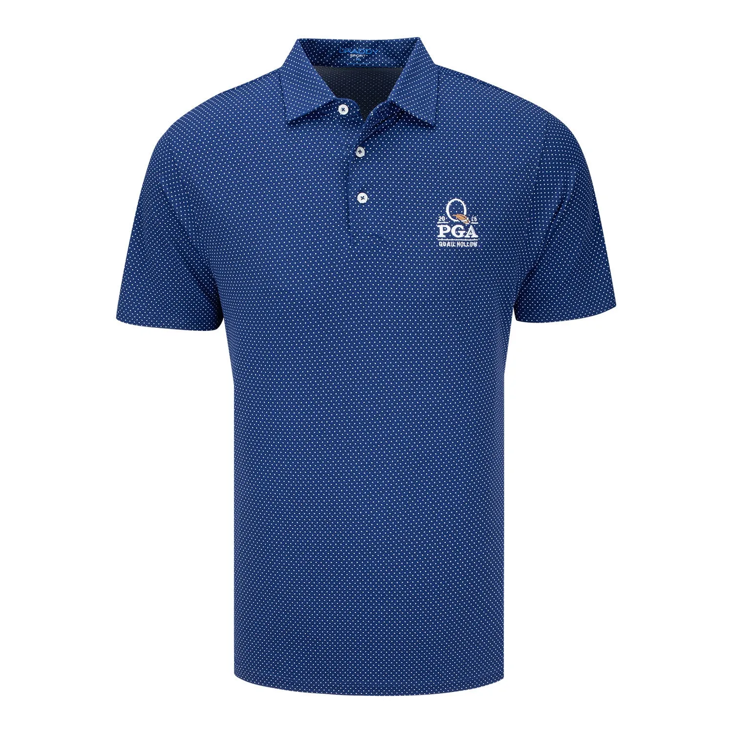 B. Draddy 2025 PGA Championship Captain Cool Polkadot Polo in Regal Blue sold by PGA Tour
