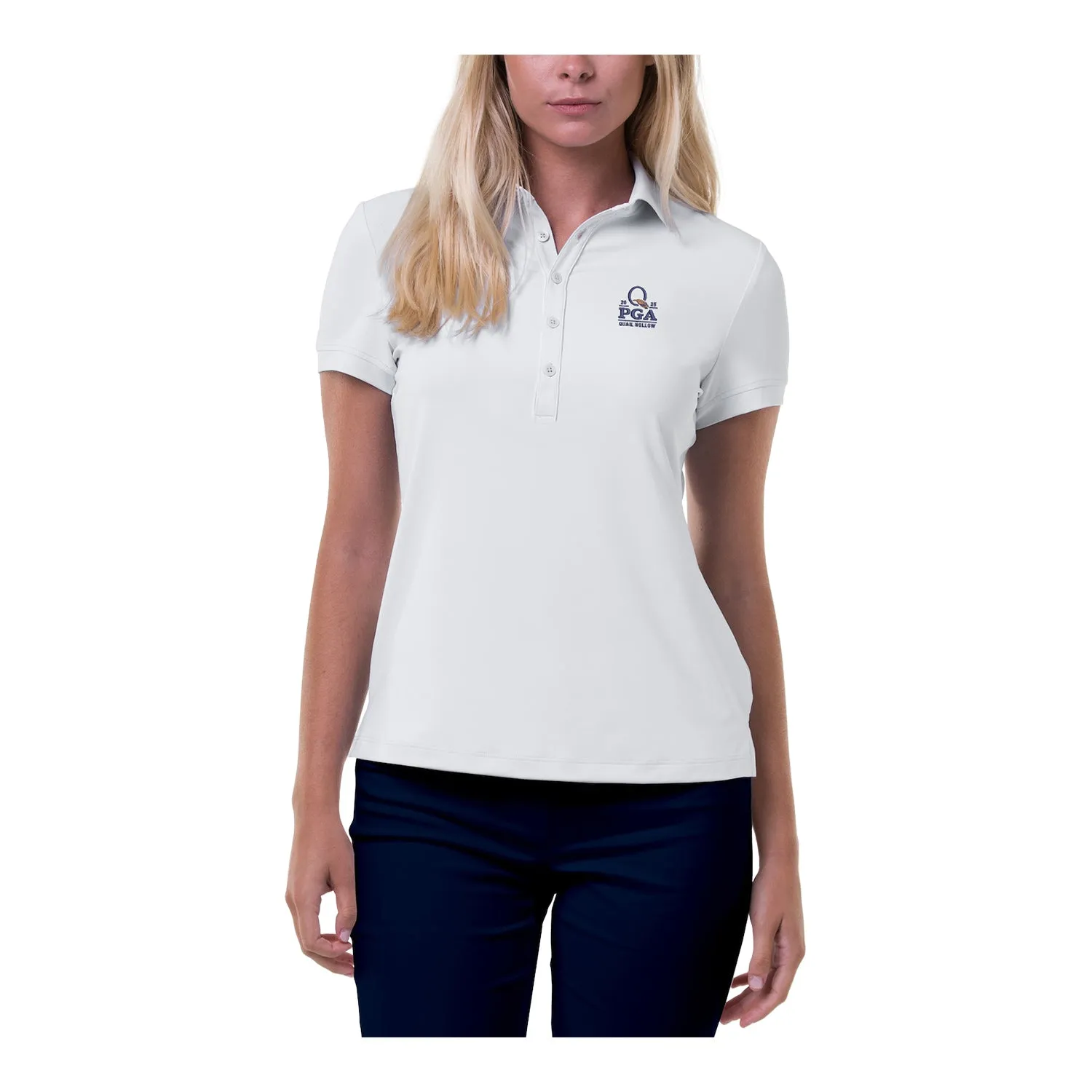 Fairway & Greene 2025 PGA Championship Ladies Claire Polo in White sold by PGA Tour
