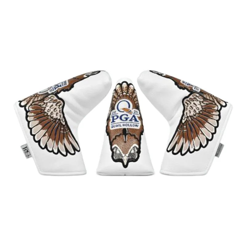 PRG Golf 2025 PGA Championship Quail Blade Cover in White and Brown sold by PGA Tour