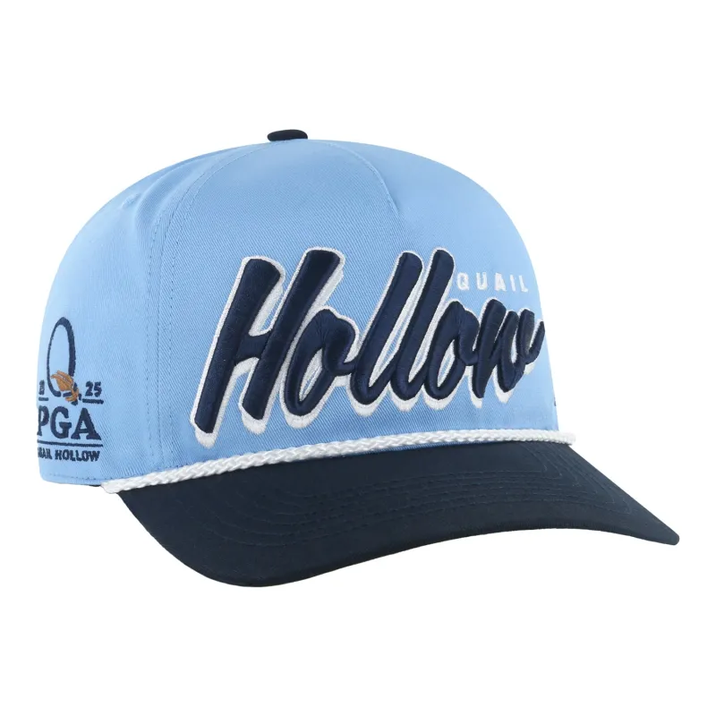 '47 Brand 2025 PGA Championship Dropshadow Rope Hitch Script Hat in Columbia Blue sold by PGA Tour
