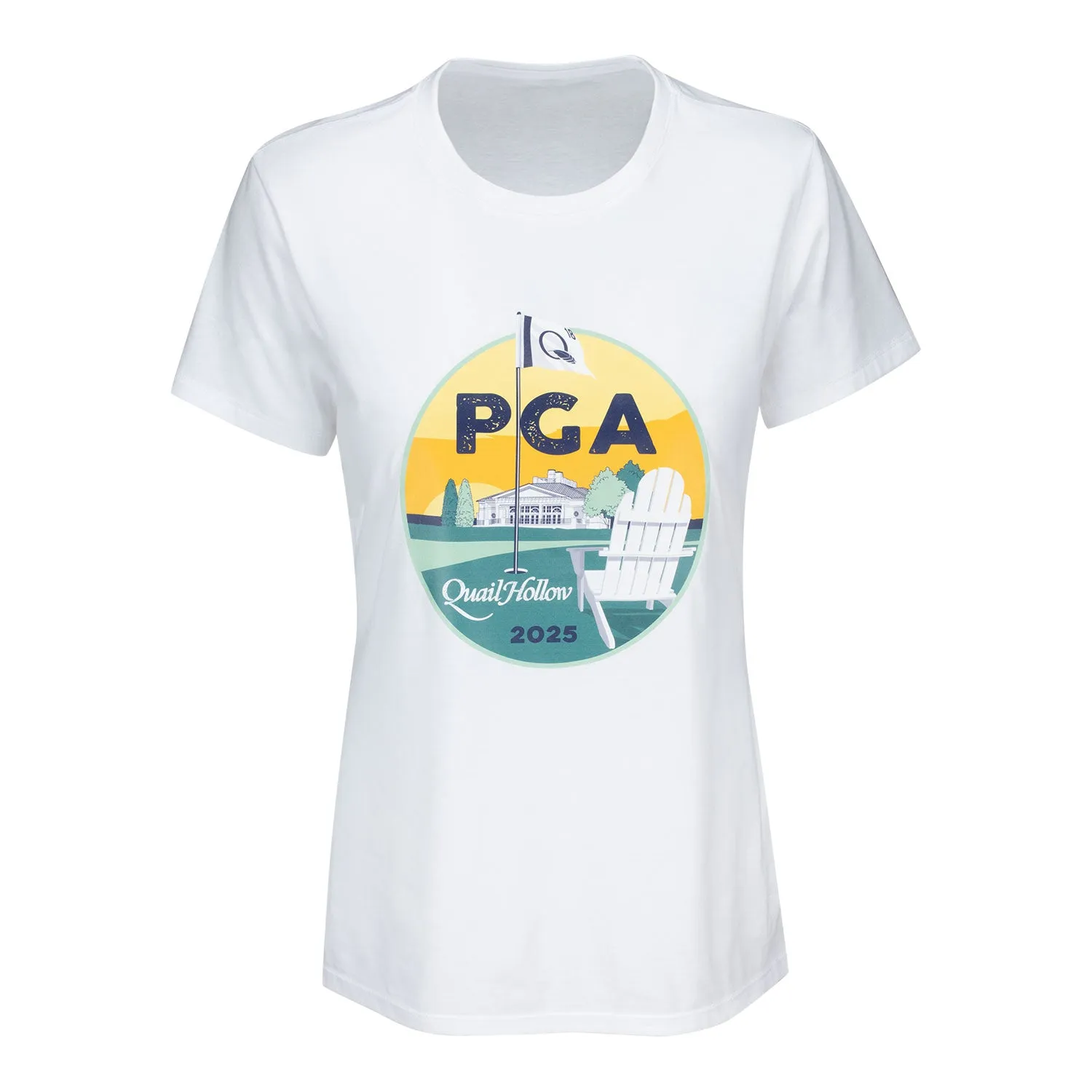 Ahead 2025 PGA Championship Ladies Adirondack Chair T-Shirt in White sold by PGA Tour