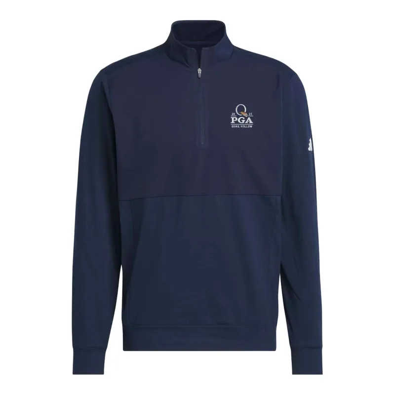 Adidas 2025 PGA Championship Tour Quarter Zip in Collegiate Navy sold by PGA Tour