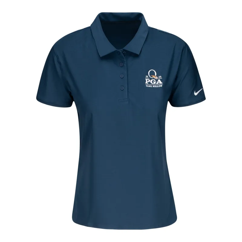 Nike 2025 PGA Championship Ladies Victory Short Sleeve Polo in Armory Navy sold by PGA Tour