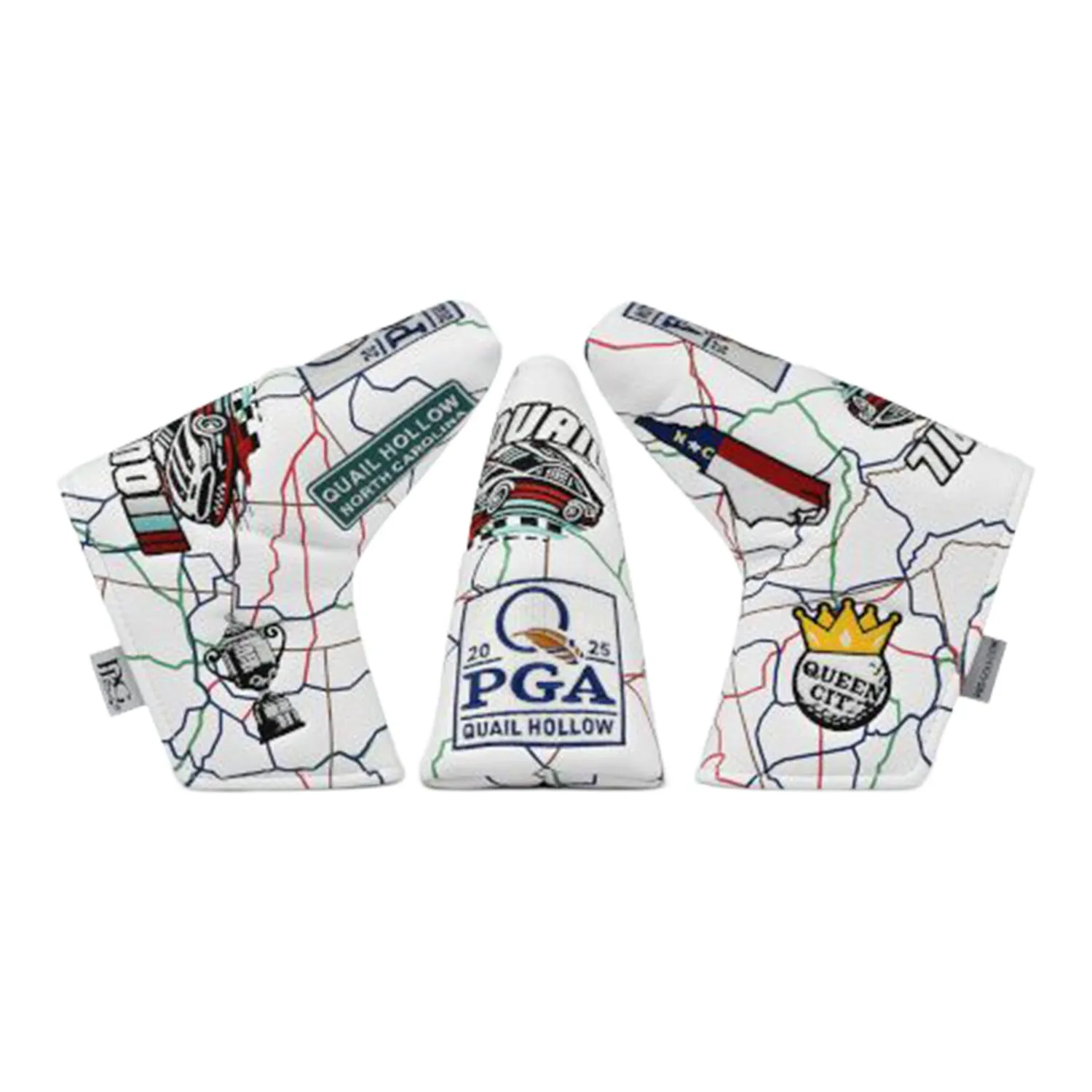 PRG Golf 2025 PGA Championship All Over NC Map Blade Cover in White and Multi sold by PGA Tour