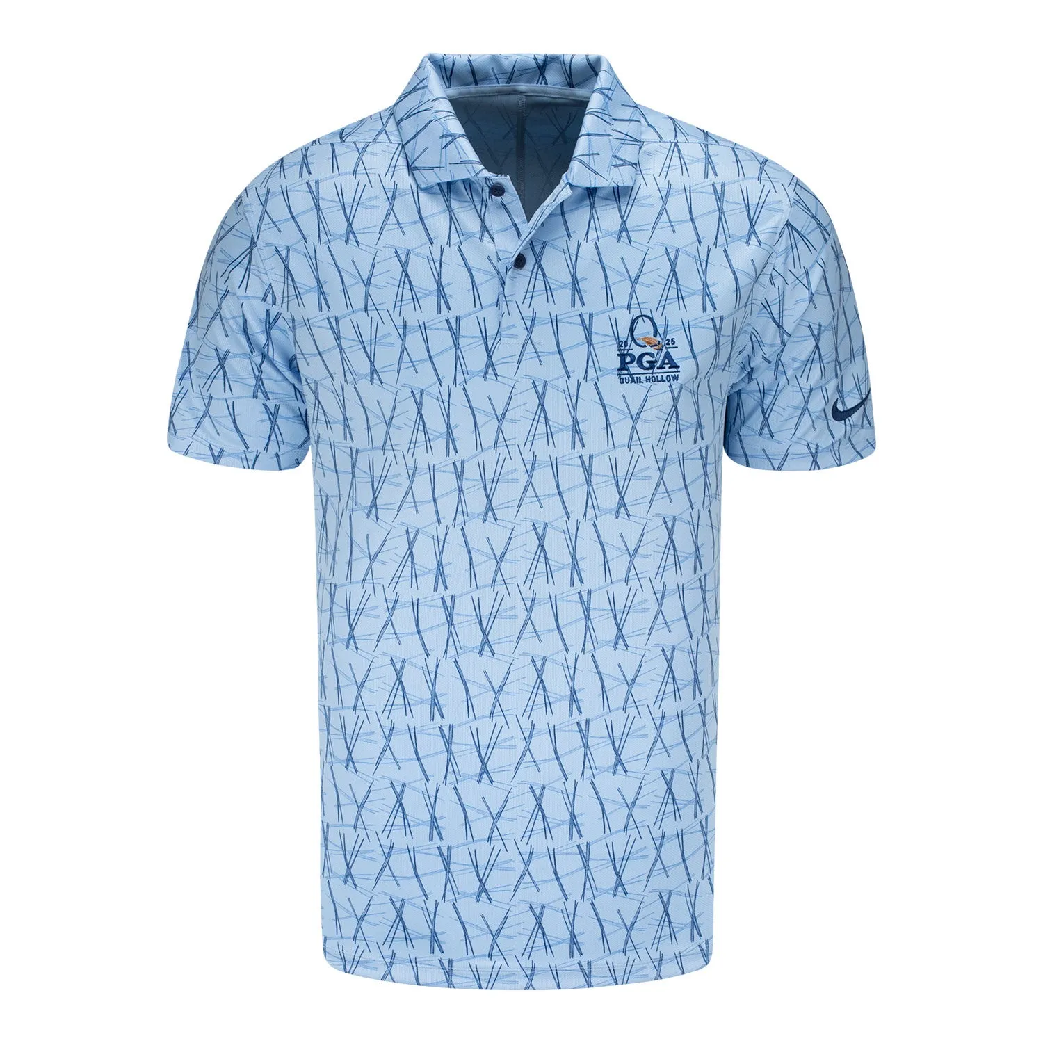 Nike 2025 PGA Championship Victory+ Longleaf Pattern Polo in Psychic Blue sold by PGA Tour